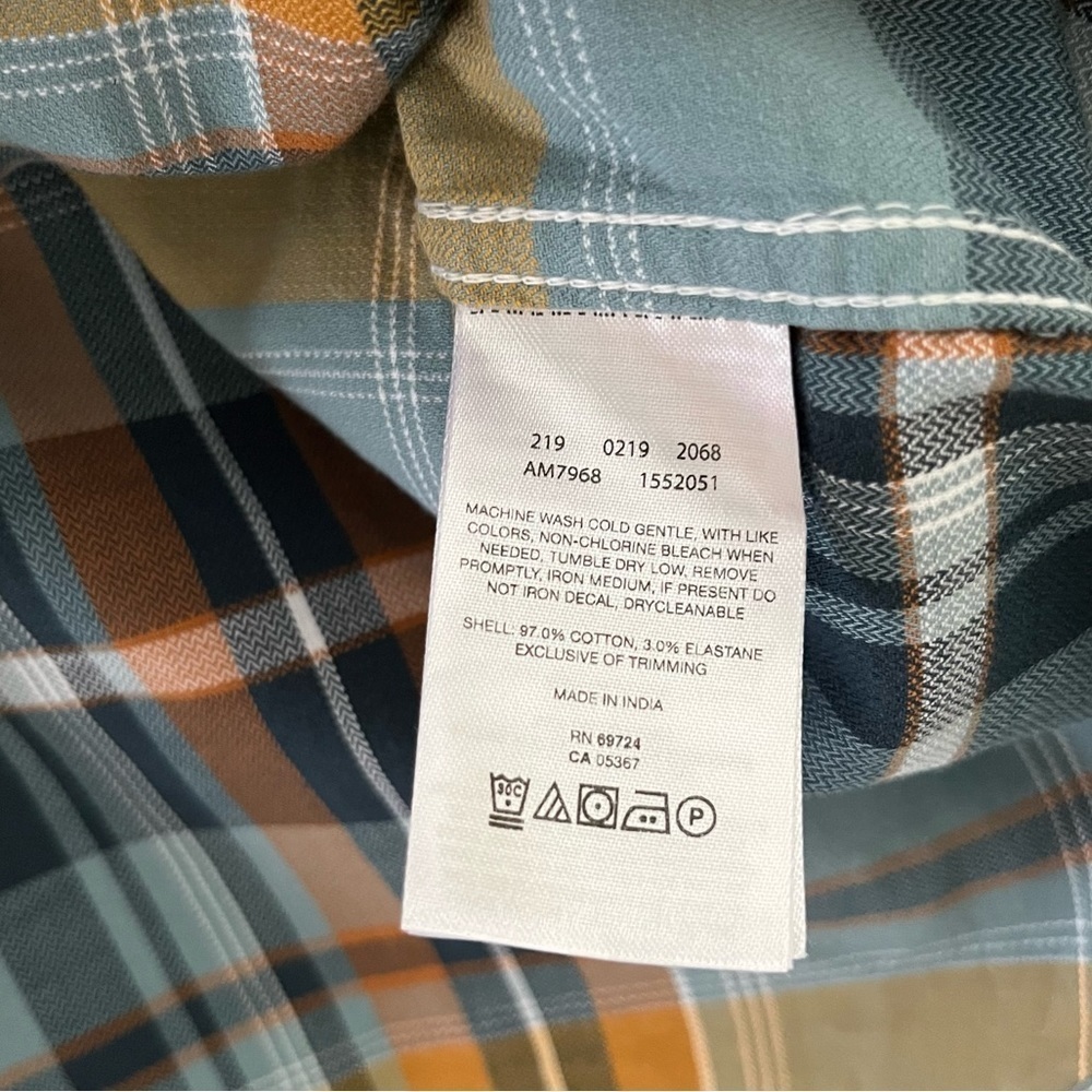 Columbia Mens Blue Plaid Long Sleeve Button Down Flannel Shirt Size Large - Picture 6 of 6